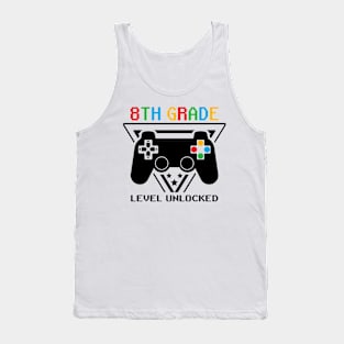 8th Grade Level Unlocked First Day of School Video Gamer Tank Top